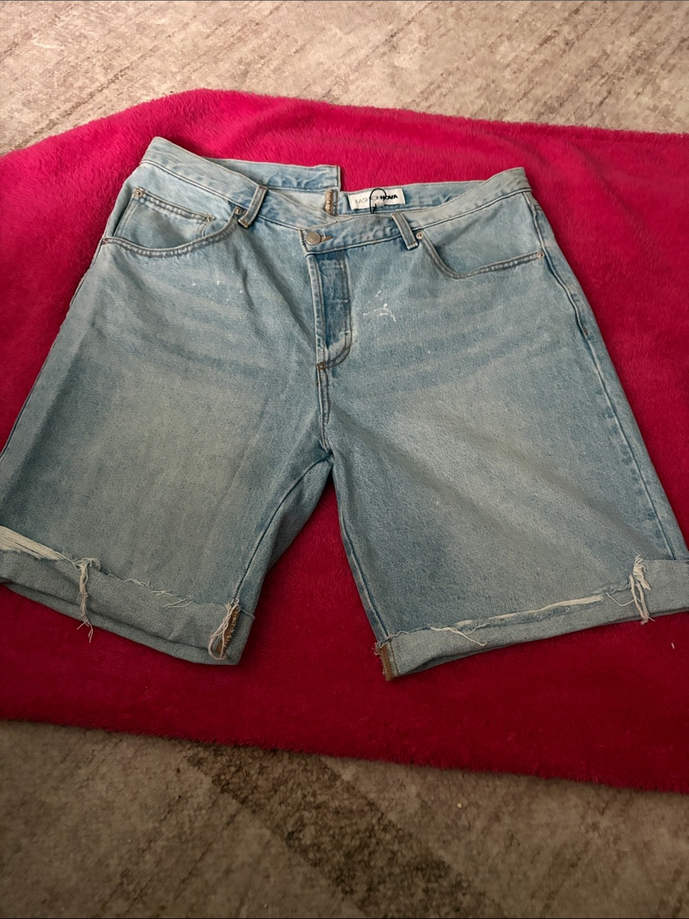 Fashion Nova Light Wash Denim Bermuda Shorts